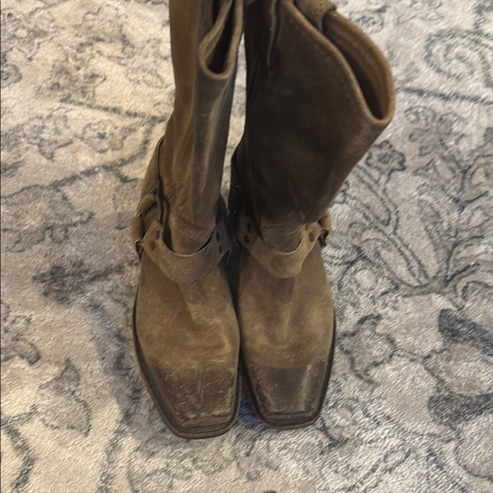 Frye Brown Leather Harness Boots - Picture 8 of 9